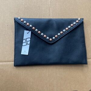 B-Low The Belt Black Studded Vegan Pebbled Leather Clutch Bag ~ New With Tag